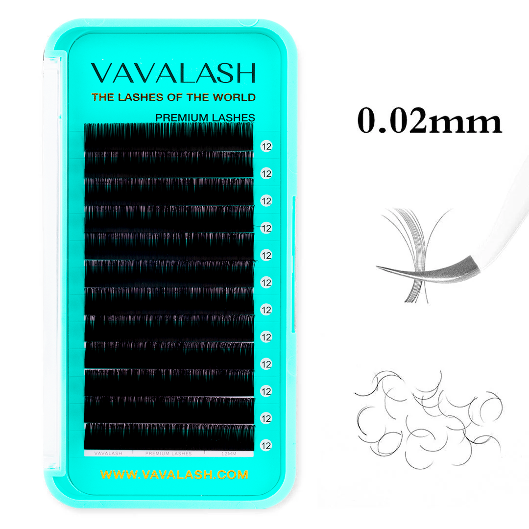 Matte Black Mega Volume Premium Lash Extensions 0.02mm SC - VAVALASH