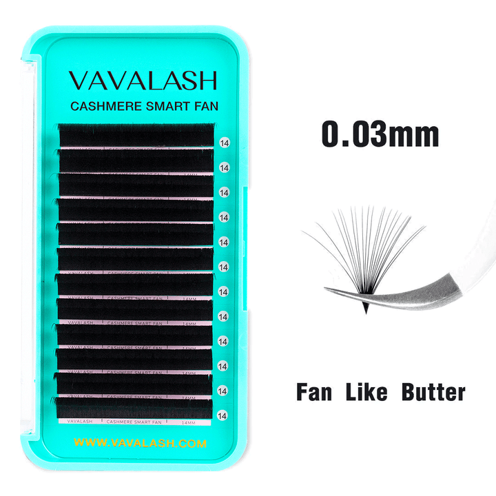 Cashmere Mega Volume Smart Easy Fan Lash Extensions 0.03mm SC - VAVALASH