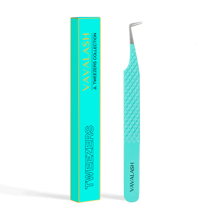 VG-01 Fiber Tip 90°-Deg Light Blue Coated Tweezers SC