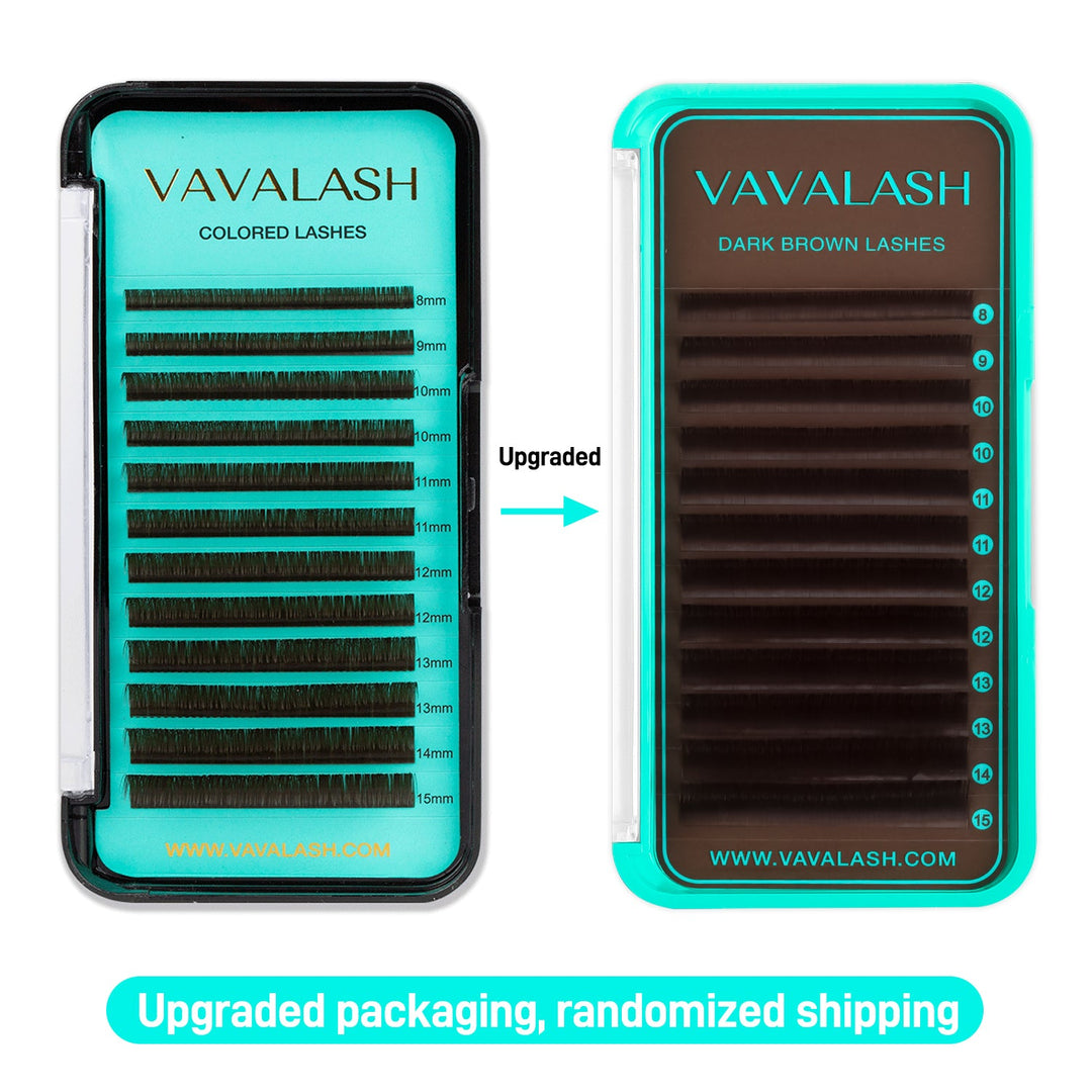 Premium Dark Brown Colored Volume Eyelash Extensions 0.07mm SC - VAVALASH