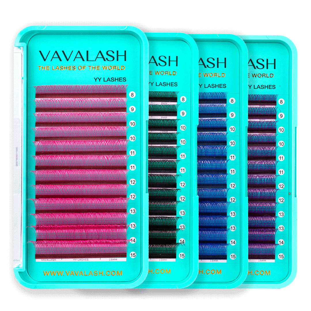 Colored YY Lash Extensions Volume Premade Fan - VAVALASH