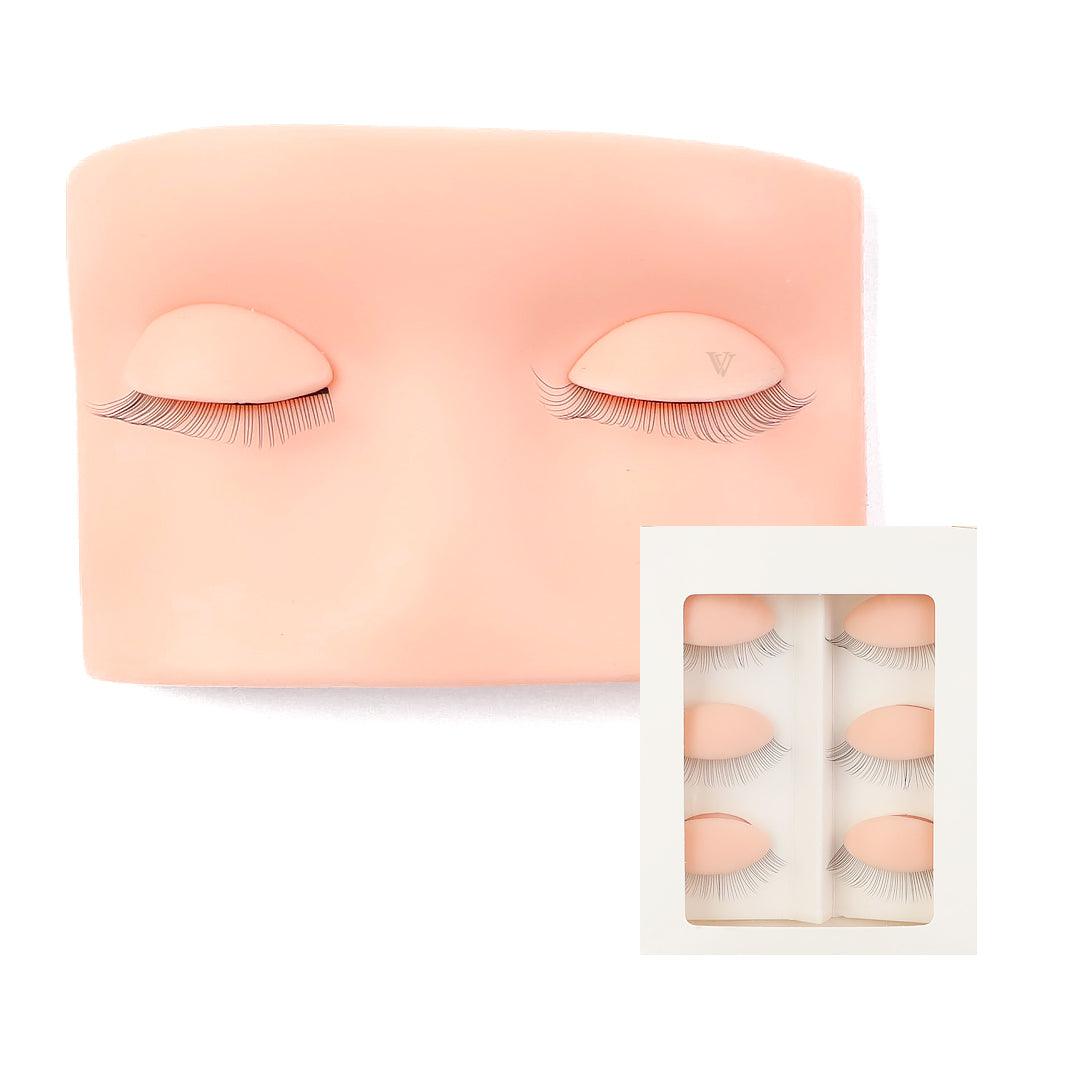 1 Set Mannequin Head with Eyelids Eyelash Practice Silicone Makeup